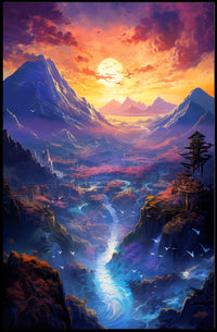 Enchanted Valley At Sunset Poster