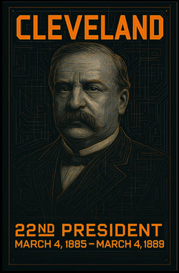 Grover Cleveland 22nd President of the United States Techno Schematic Poster