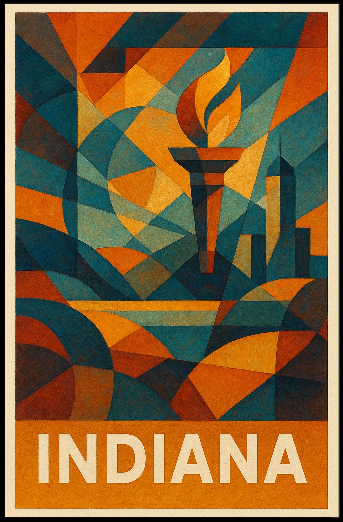 Indiana Abstract Tribute Abstract Poster