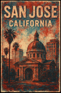 San Jose Architecture Retro Collector Poster