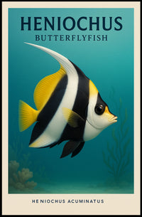 Heniochus Butterflyfish Poster