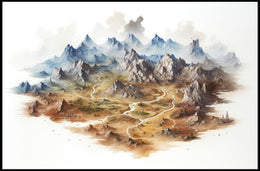 Fantasy Mountain Landscape Poster