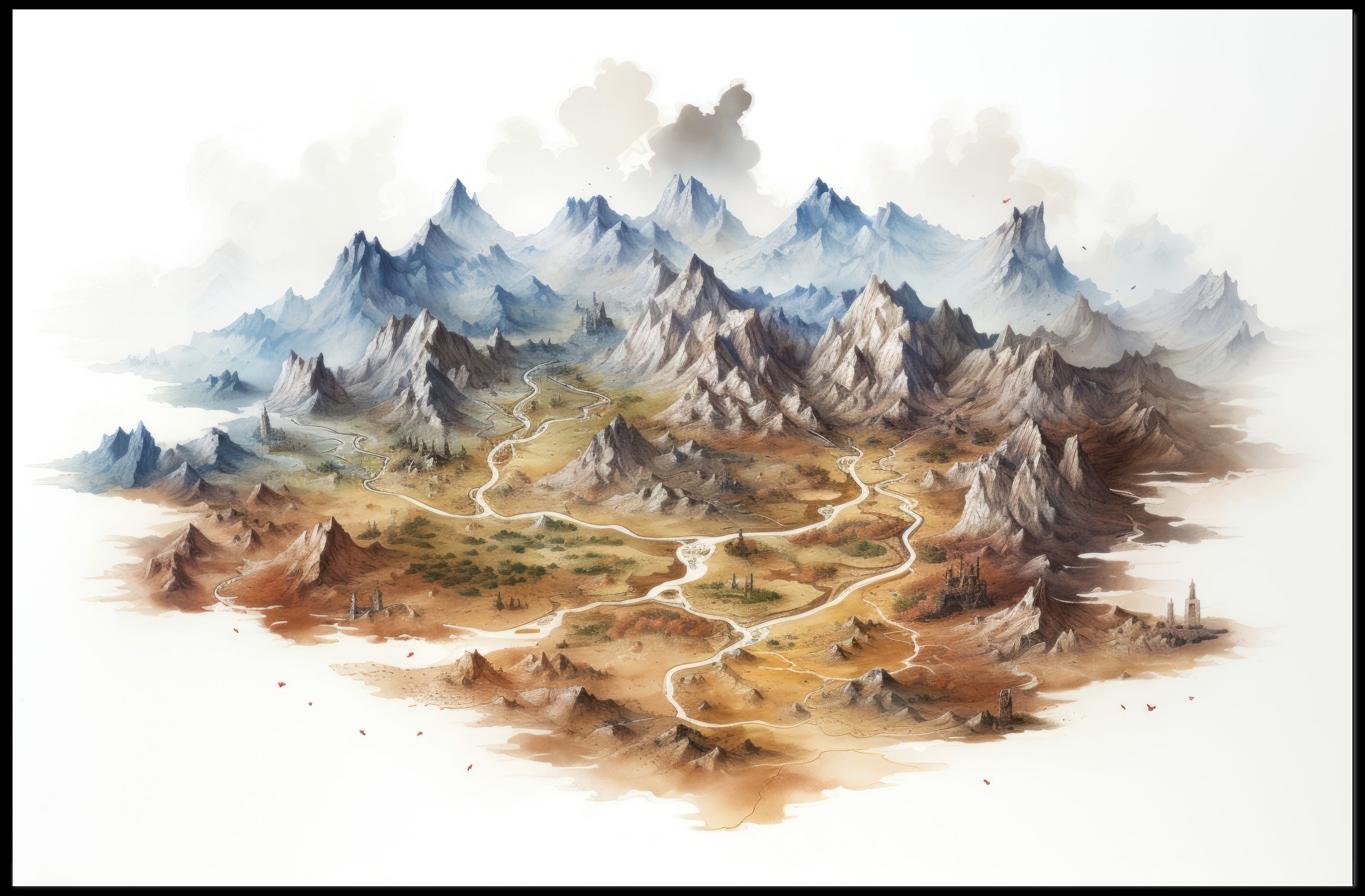 Fantasy Mountain Landscape Poster