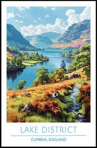 Lake District Escape: Vintage Style Travel Poster