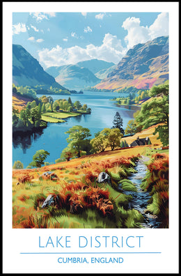 Lake District Escape: Vintage Style Travel Poster