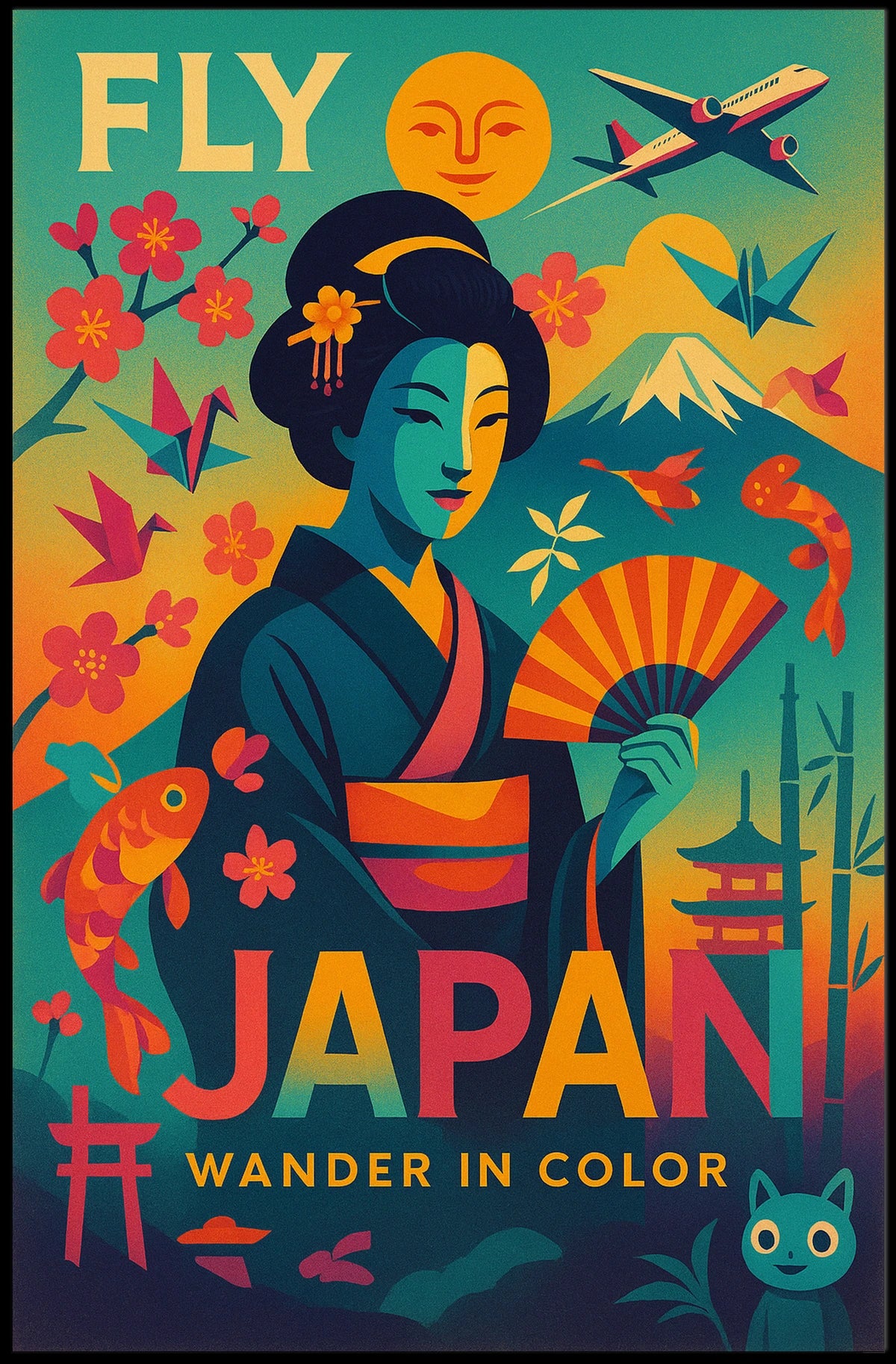 Fly Japan Wander In Color Poster