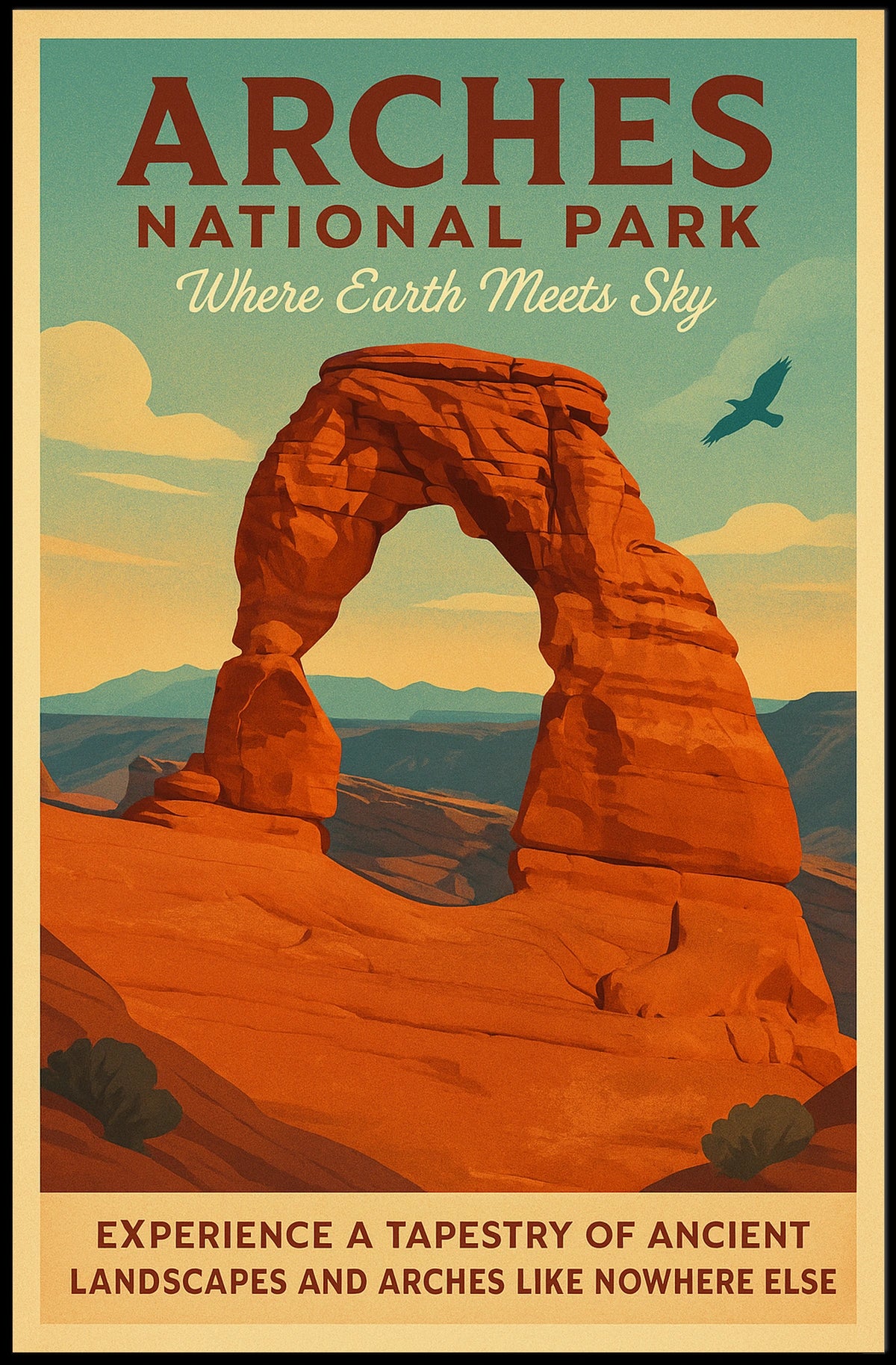 Arches National Park Where Earth Meets Poster