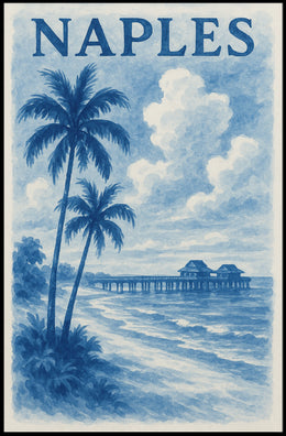 Naples Coastal Serenity Poster Wall Art 18x24 Inches