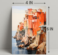 Coastal Cliffside Homes Poster