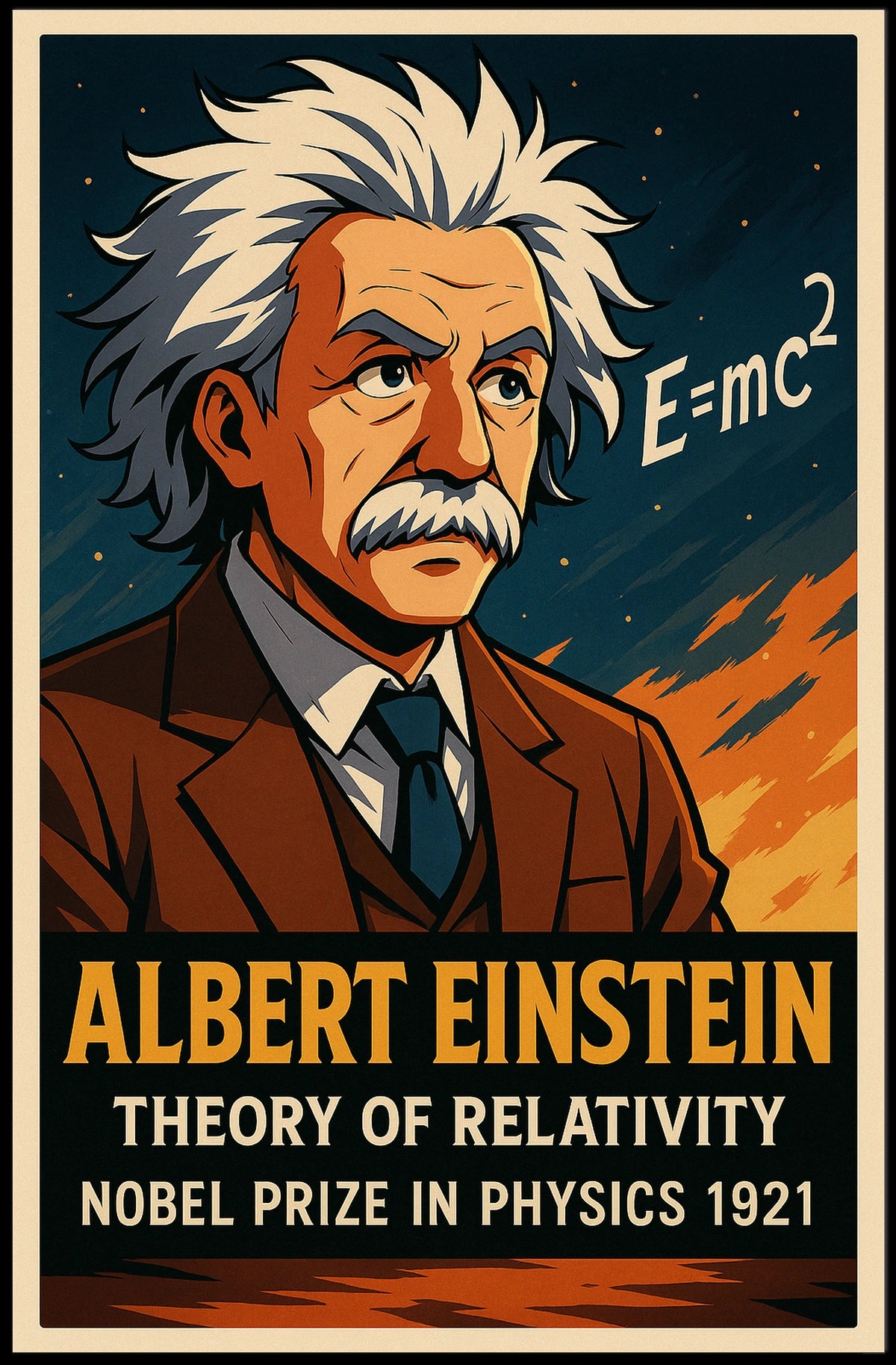 Einstein Relativity Modern Scenic Science Poster