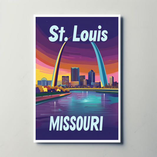 St. Louis, Missouri Vintage Travel Poster