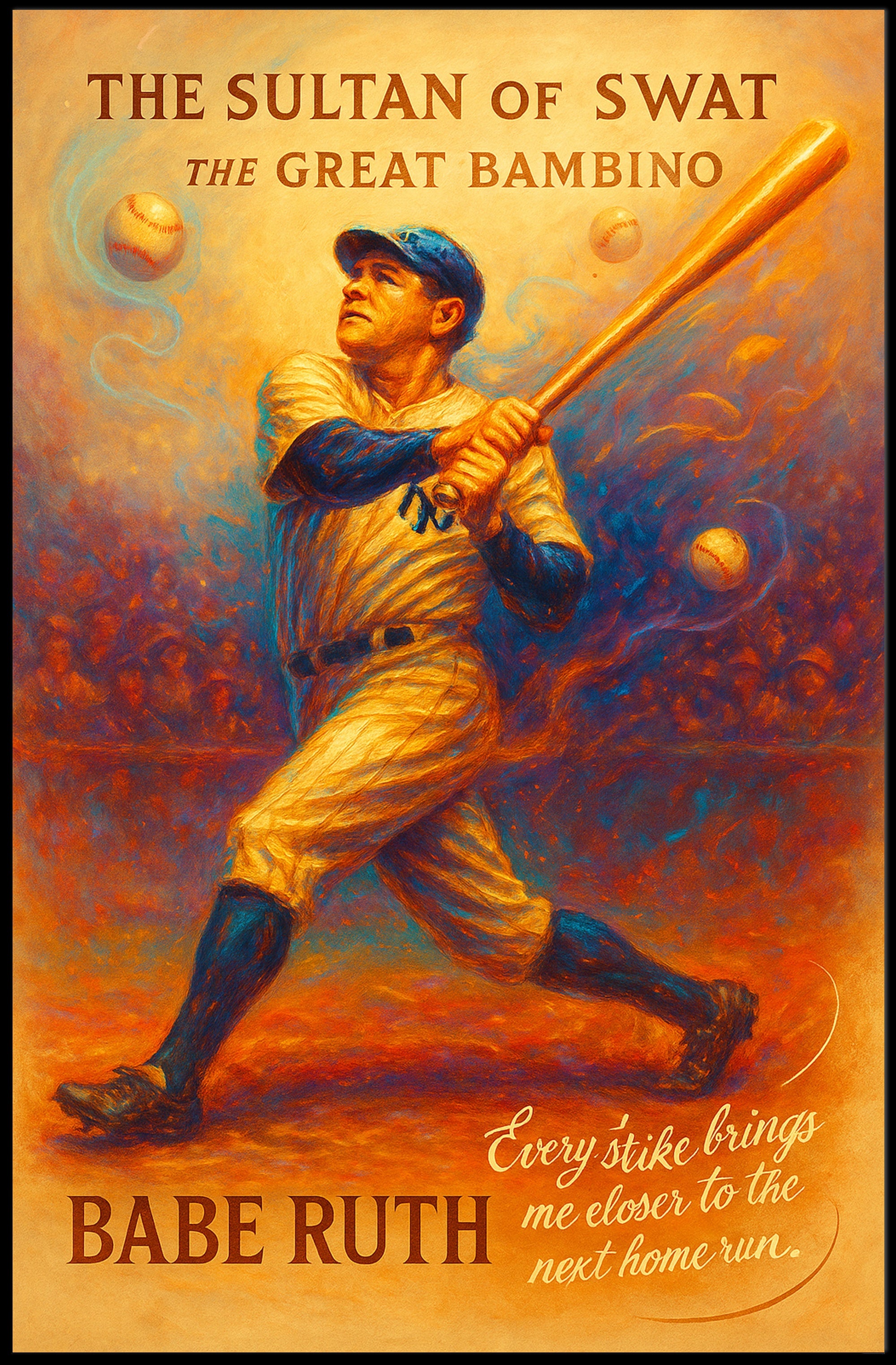 Babe Ruth Vintage Baseball Sports Poster