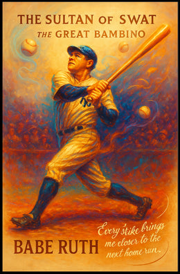 Babe Ruth Vintage Baseball Sports Poster