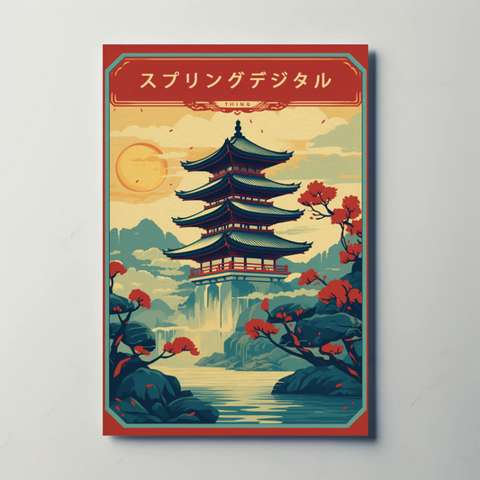 Japan Pagoda Vintage Travel Poster