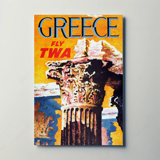 Fly TWA to Greece Travel Poster by David Klein