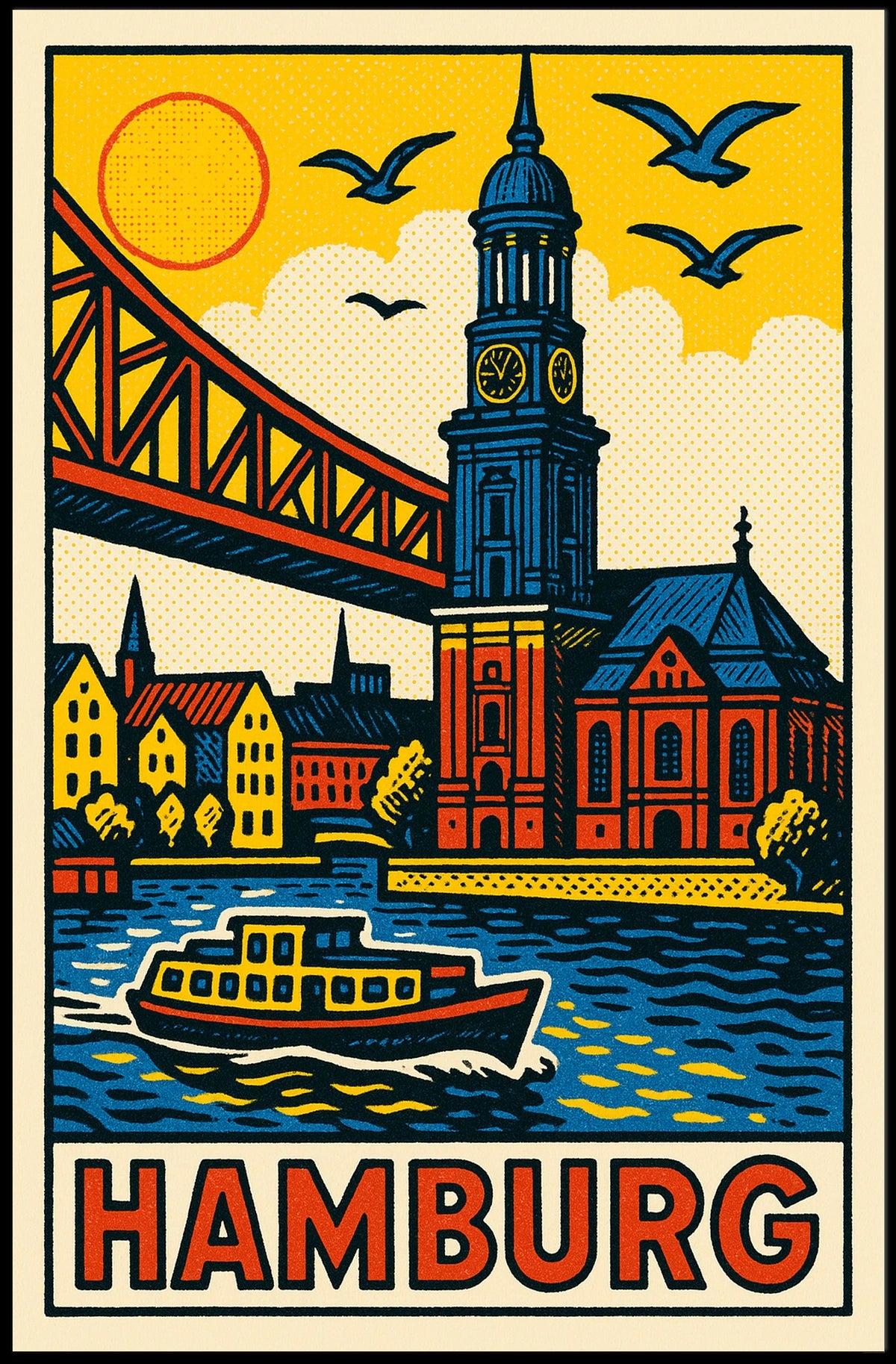 Hamburg A Vibrant Cityscape Poster