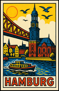 Hamburg A Vibrant Cityscape Poster