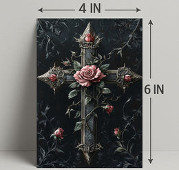 Roses And Cross Poster