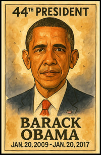 44th President Portrait in Historical or Presidential Poster