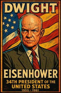 Dwight D Eisenhower 34th President Poster Vintage Wall Art