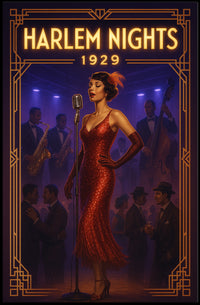 Harlem Nights Jazz Club Scene Music or Concert Poster