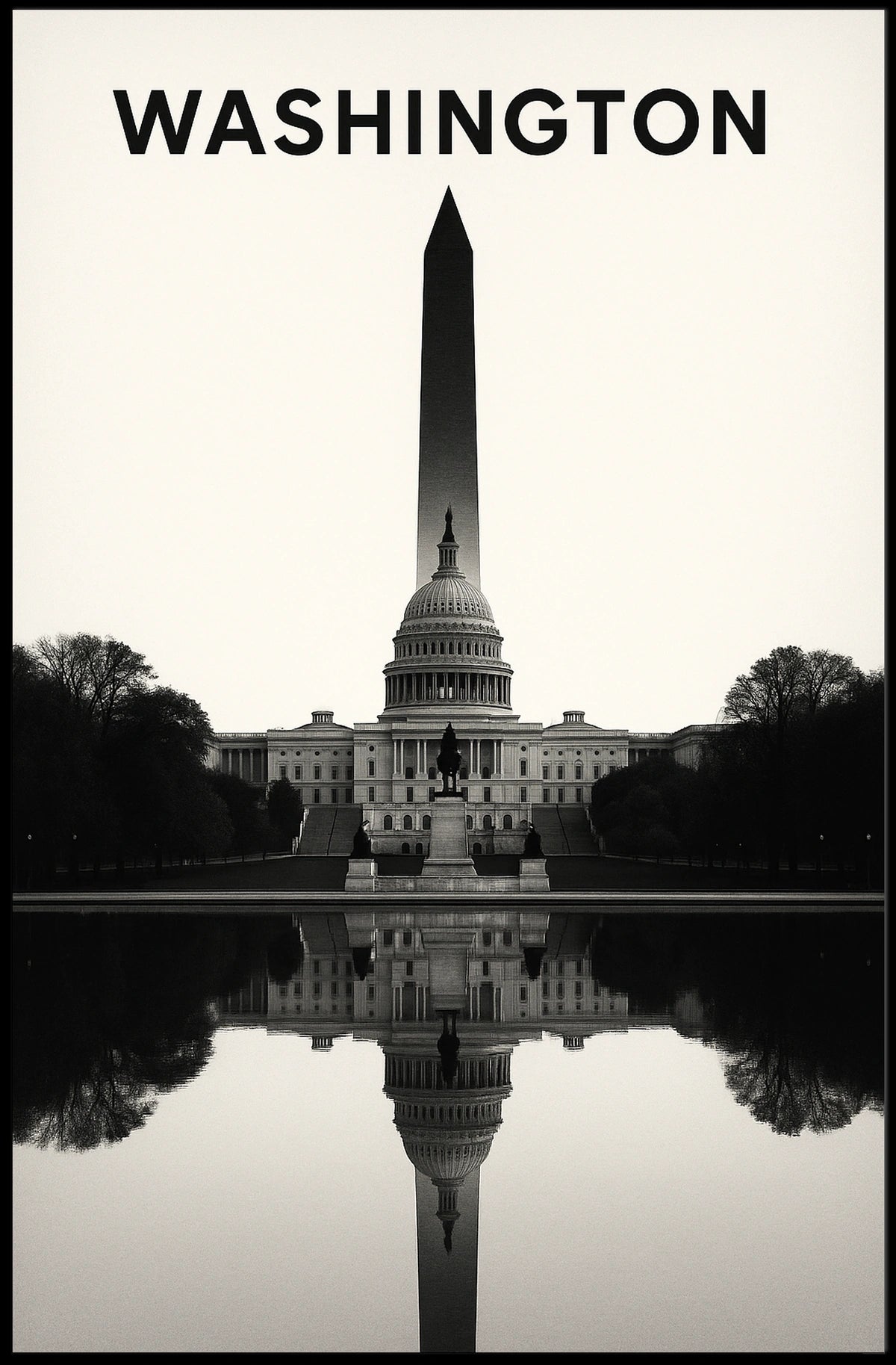 Washington Monument Reflection Poster