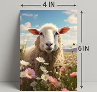 Serene Sheep In Bloom Poster PosterGoat