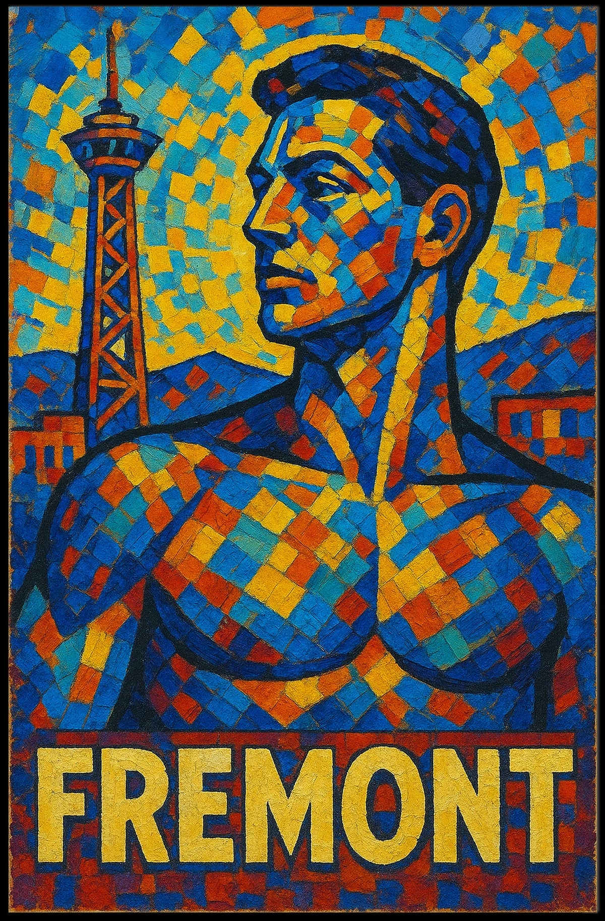 Fremont Mosaic Portrait Poster