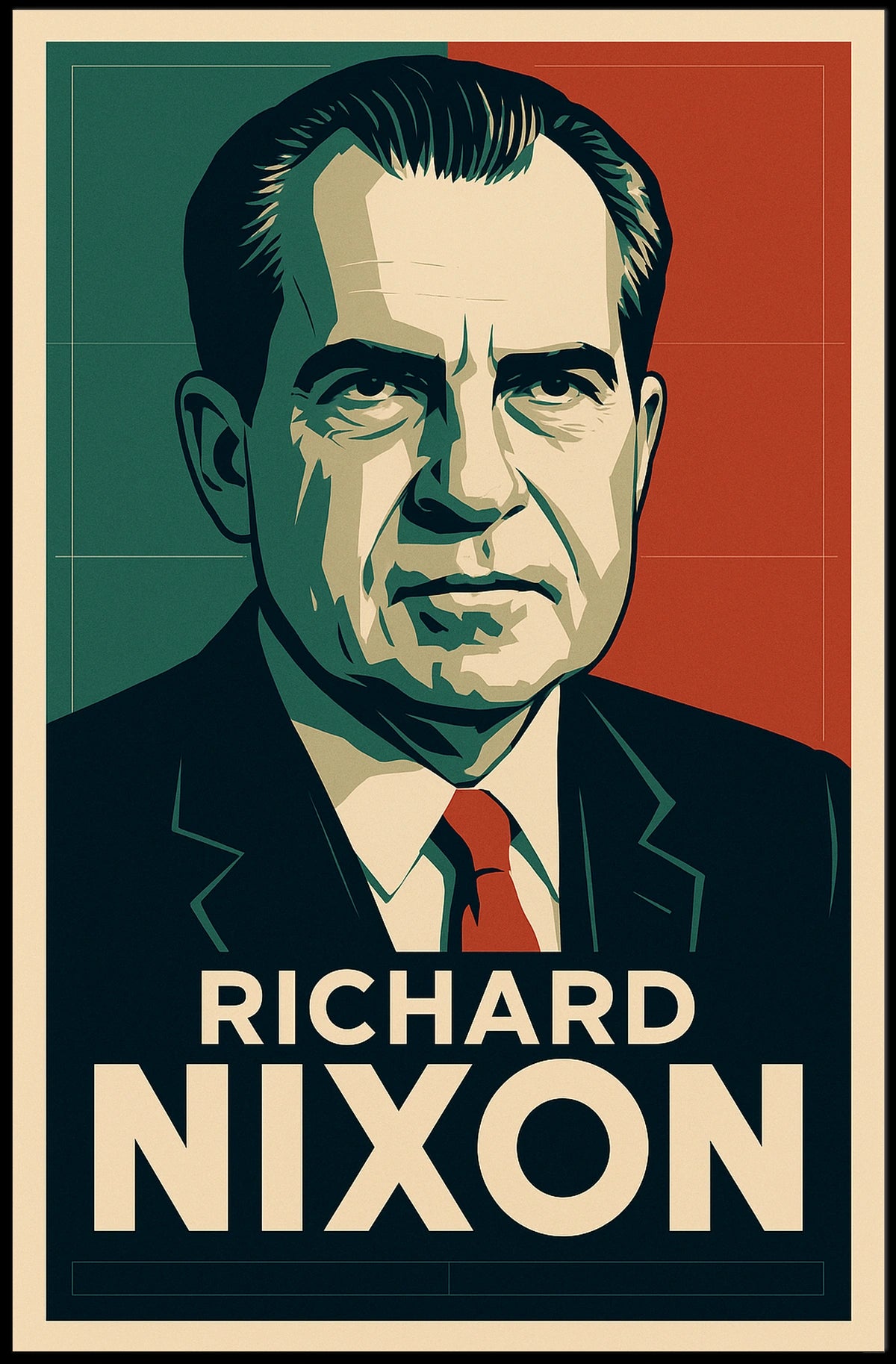 Richard Nixon Portrait Pop Art Realism Cold War Era Heritage Icon Collectors Poster