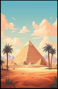 Ancient Egyptian Landscape with Pyramid Cultural Heritage Poster