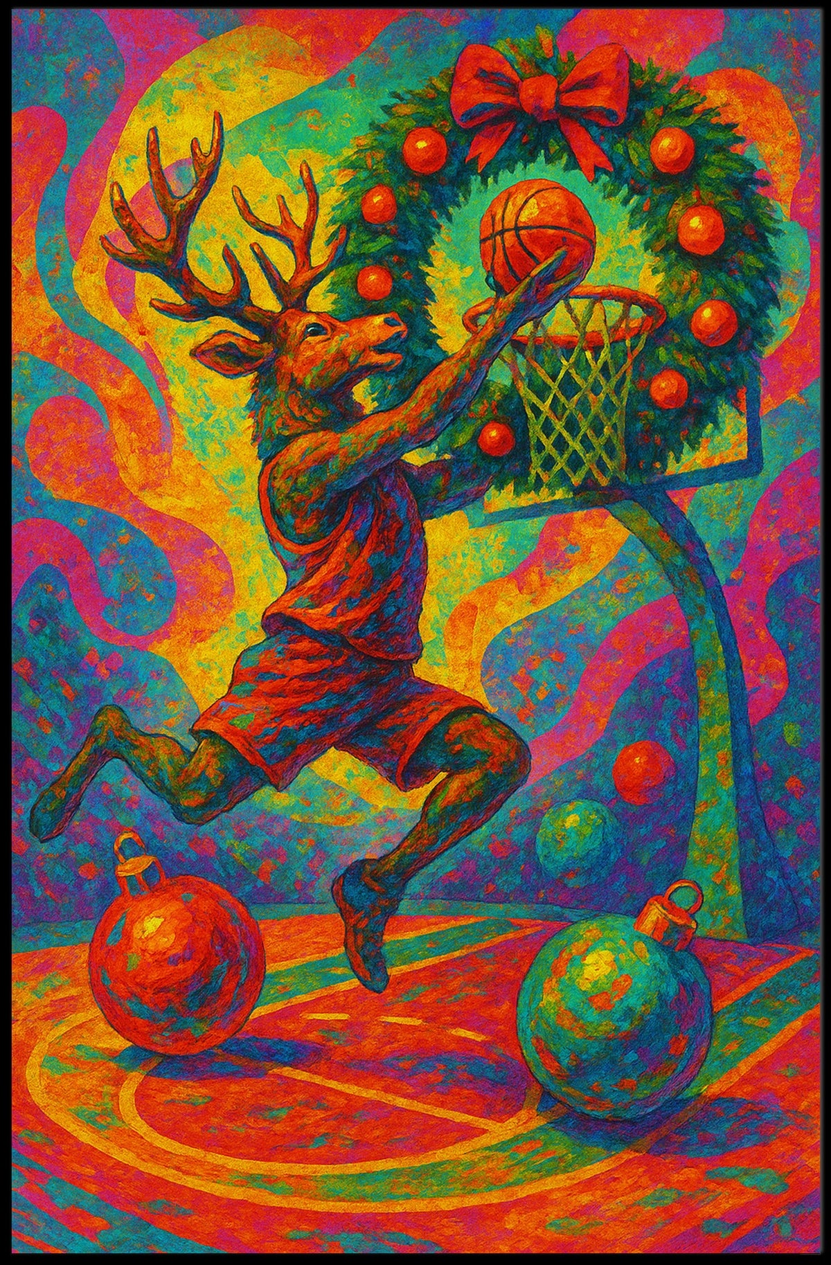 Festive Reindeer Dunk Poster