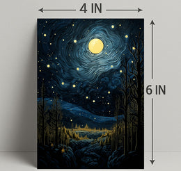 Starry Night Landscape Poster PosterGoat