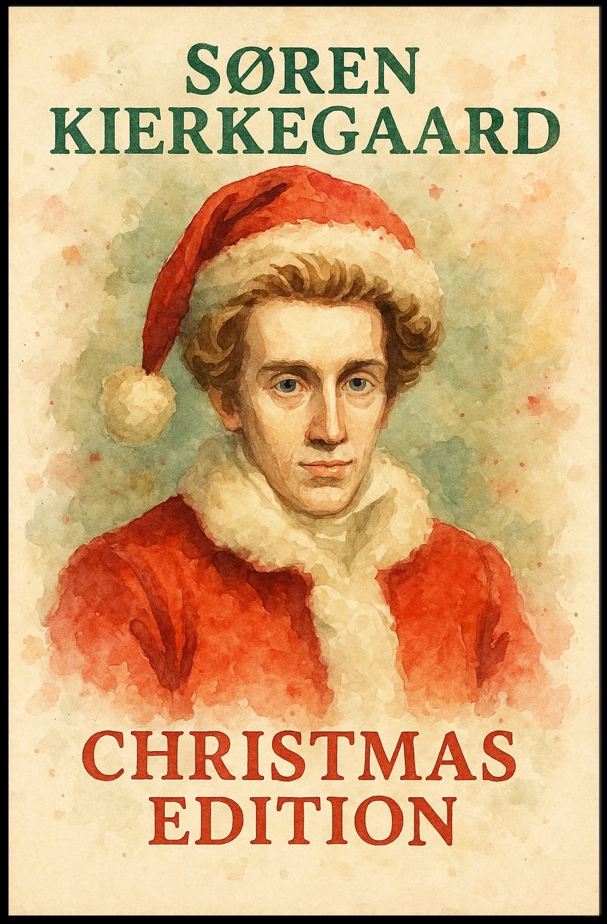 Søren Kierkegaard Christmas Edition Artistic Pop Culture Poster