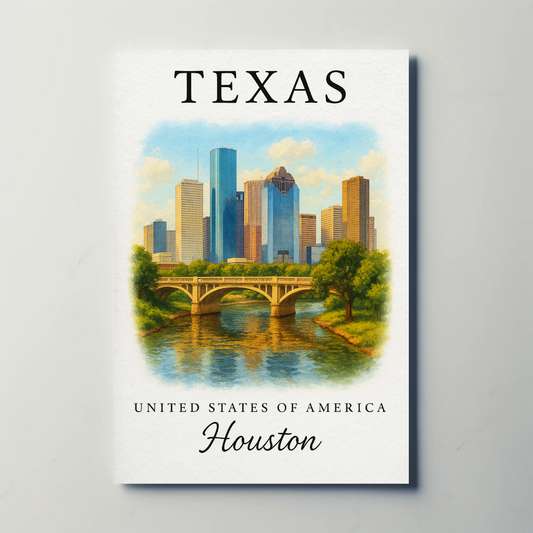 Texas, Houston Signature Series Vintage Travel Poster