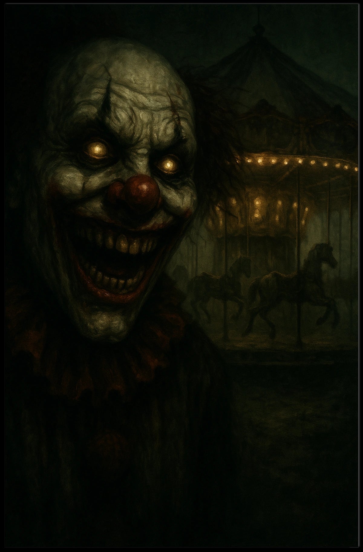 Eerie Carnival Clown Poster