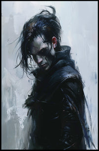 Mysterious Warrior in Dark Fantasy Poster Art PosterGoat