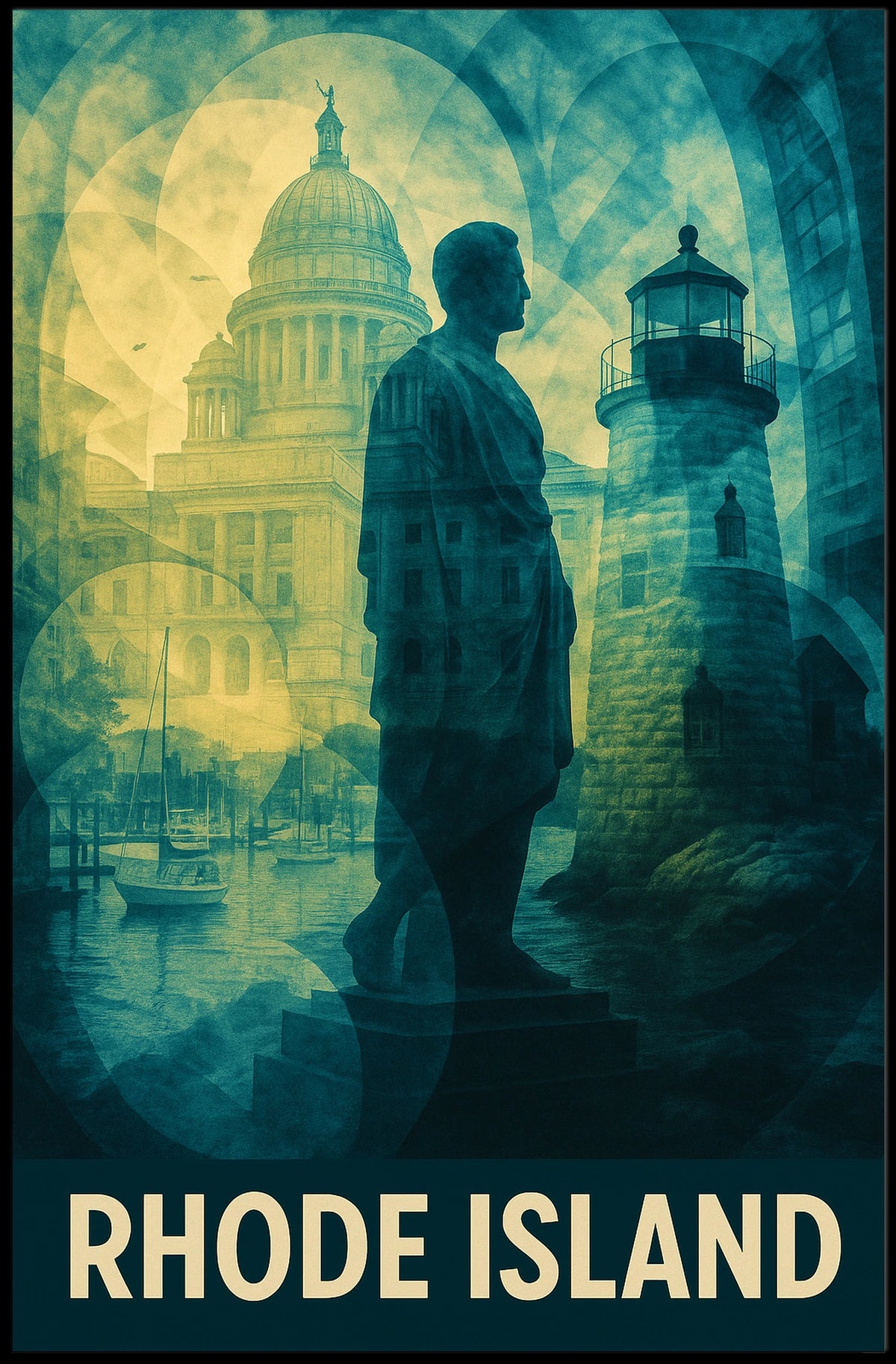 Rhode Island Landmarks Poster