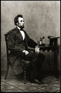 Abraham Lincoln Seated Light Background Poster Print PosterGoat