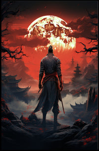 Warrior Under The Blood Moon Poster