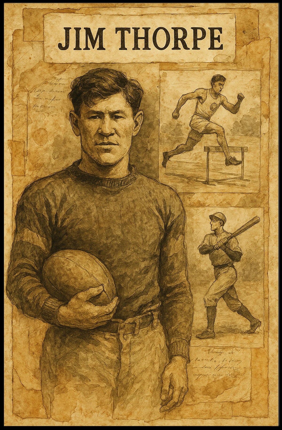 Jim Thorpe Legendary Athlete Poster