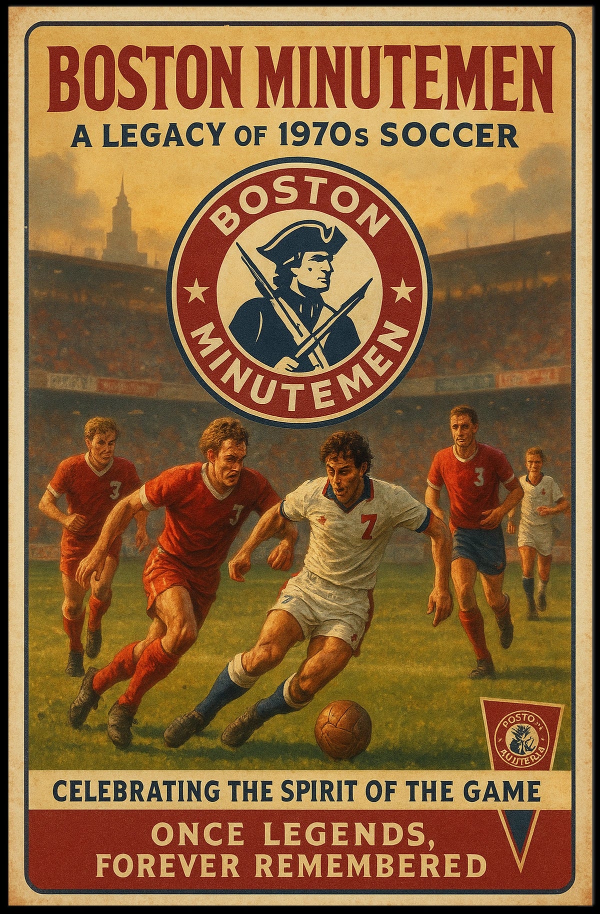 Boston Minutemen A Legacy of 1970s Soccer Poster