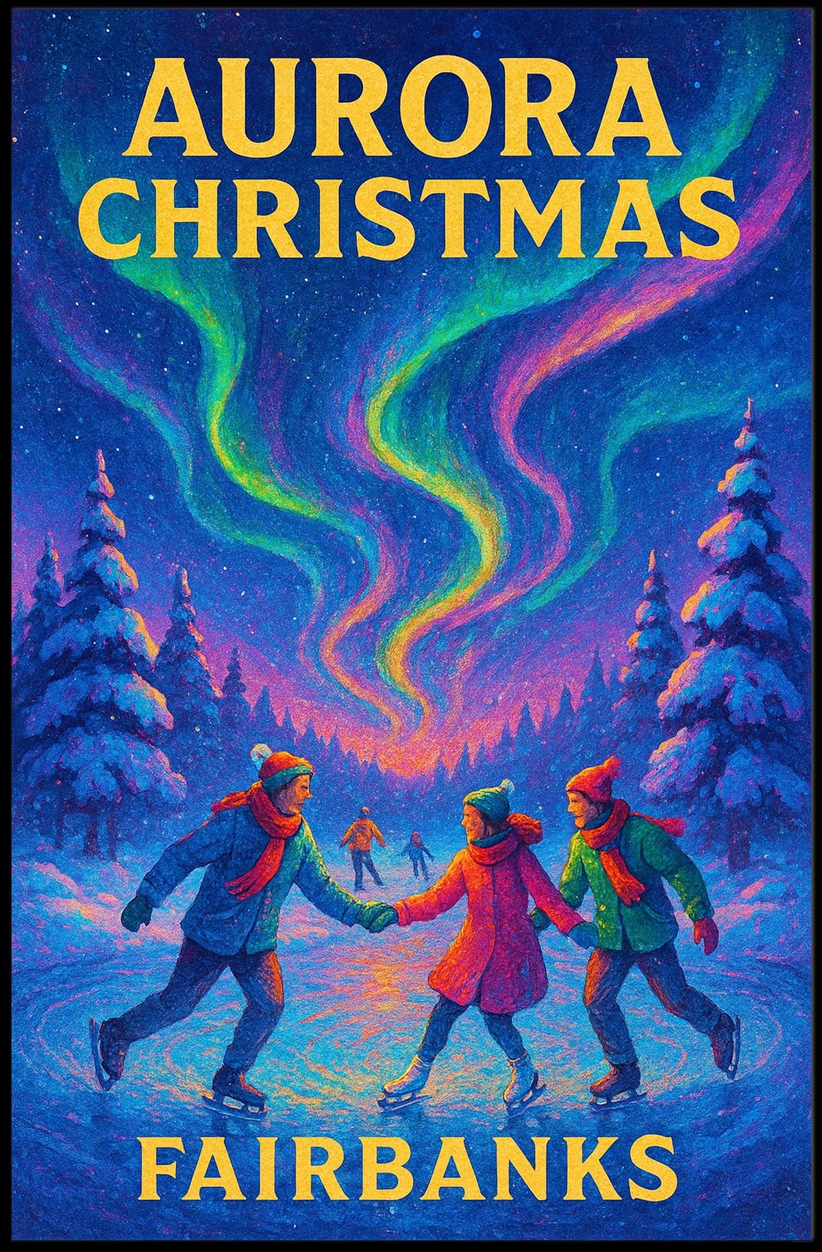 Aurora Christmas In Fairbanks Poster