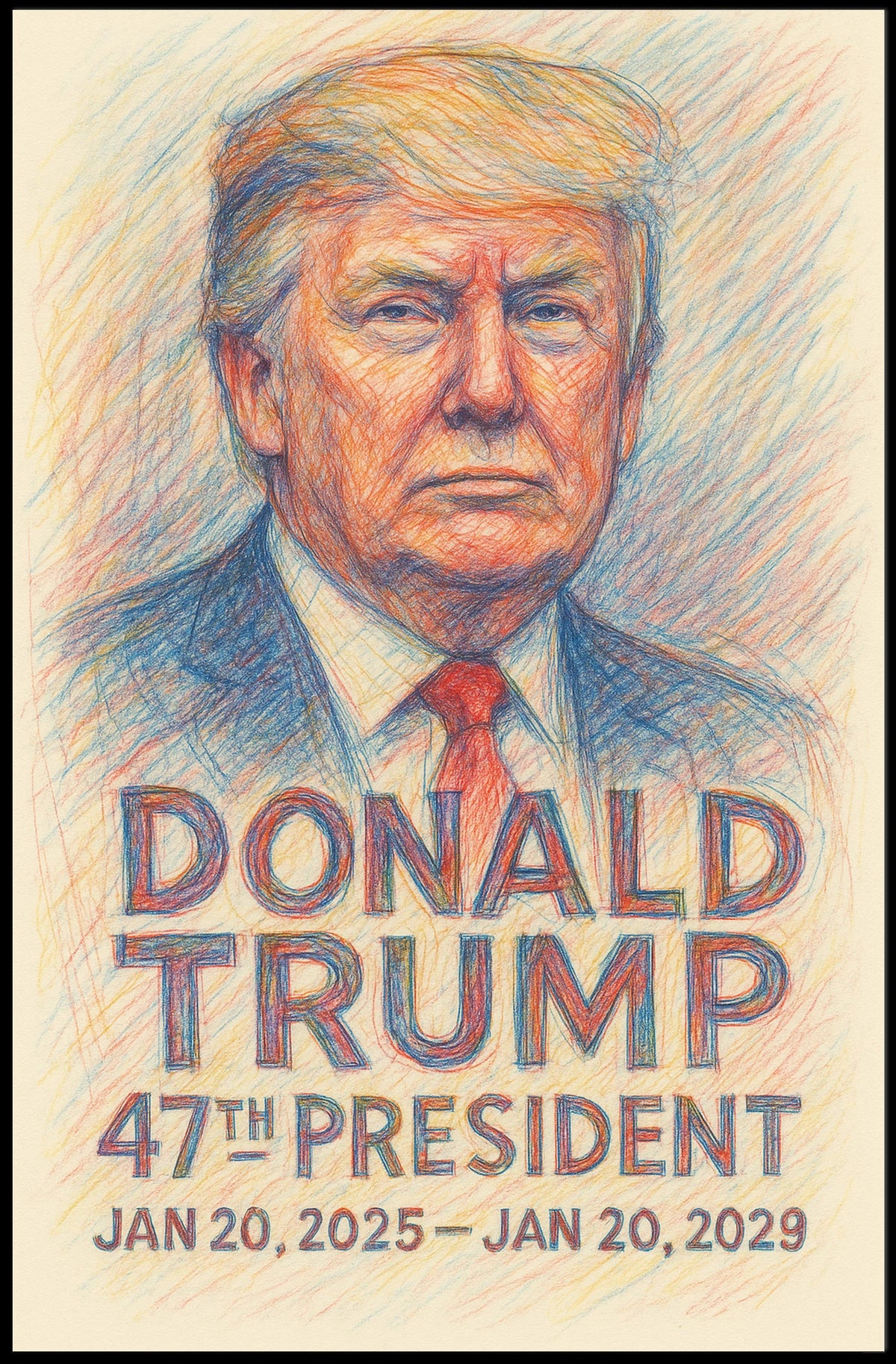 Unyielding Vision Donald Trump in Full Color Poster