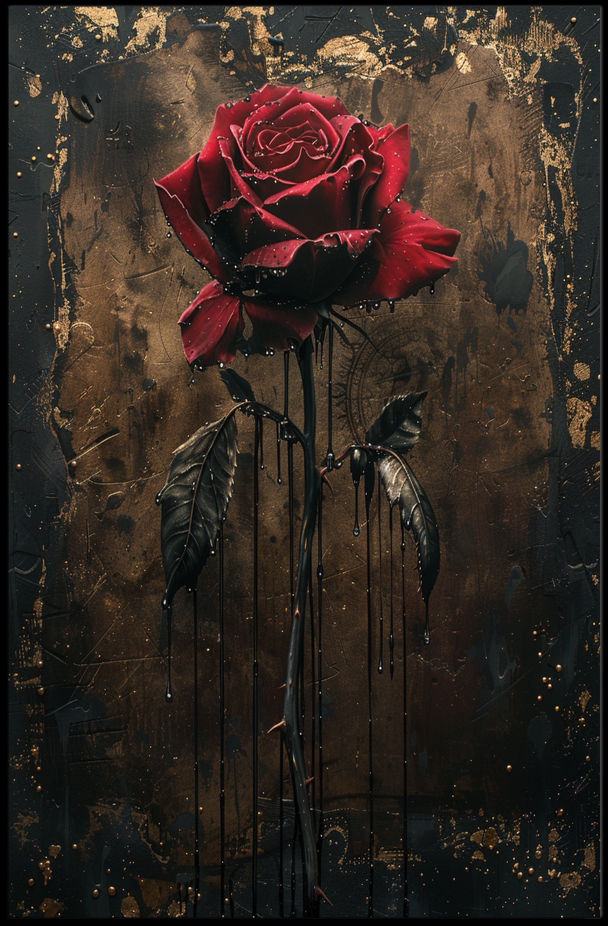 Striking Gothic Rose Art in Abstract or Artistic Poster PosterGoat