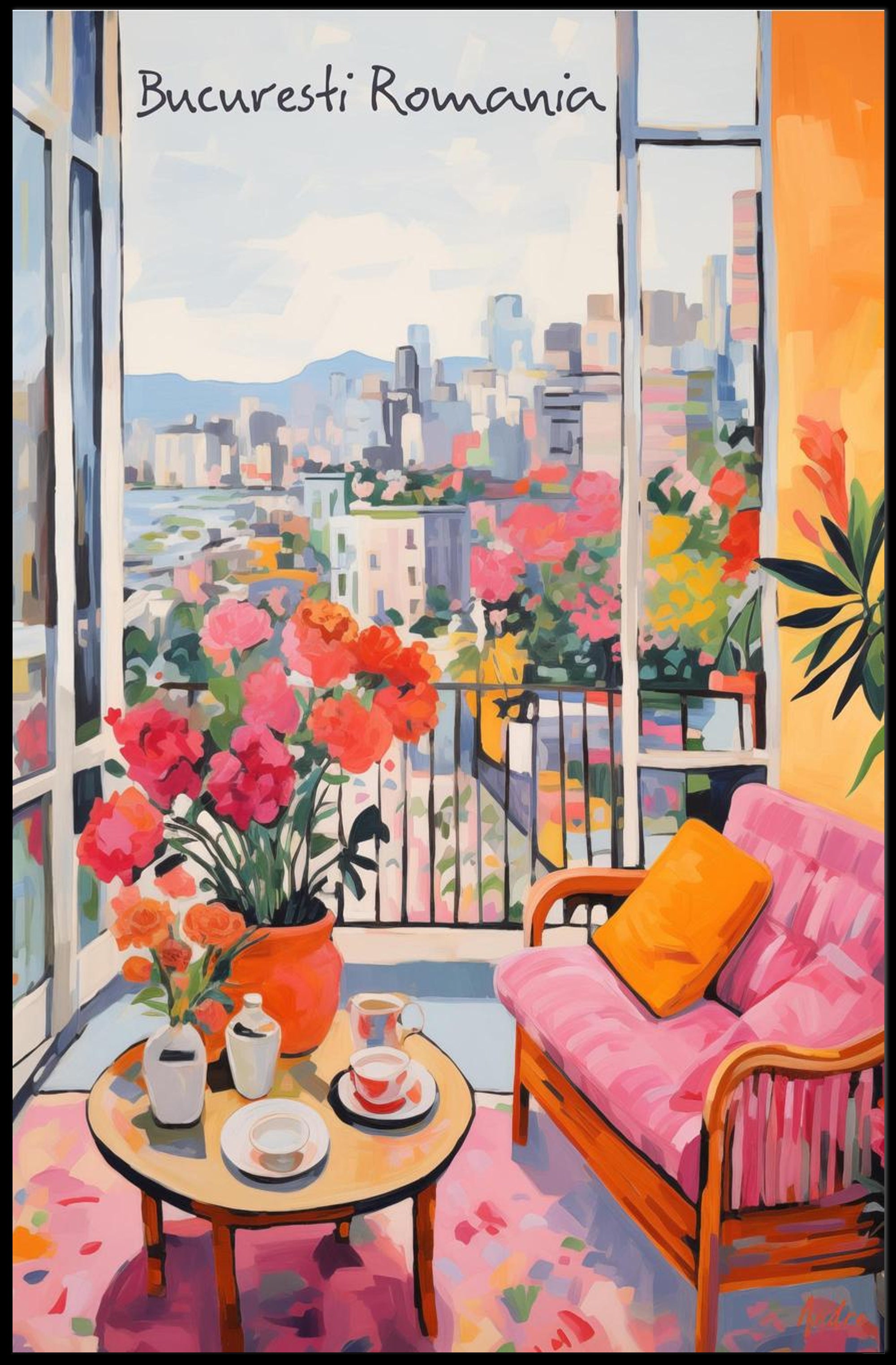Bucaresti Serenity: A Balcony View Poster