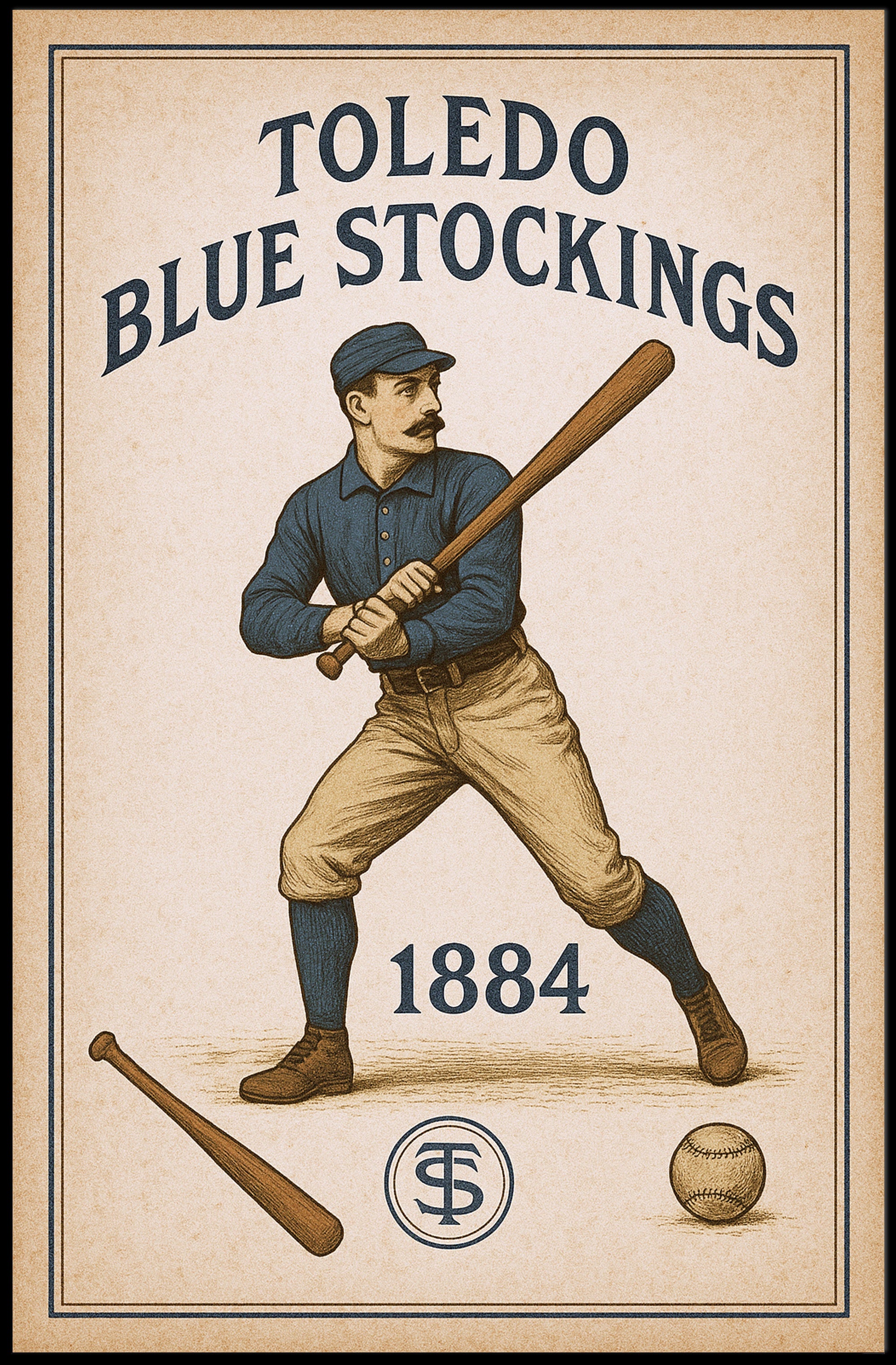 Toledo Blue Stockings 1884 Poster PosterGoat