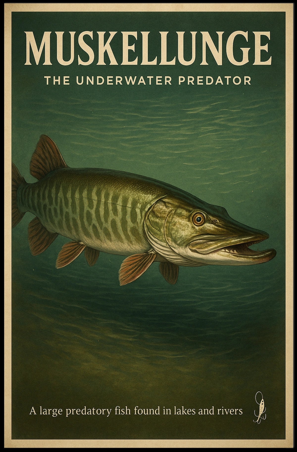 Muskellunge The Underwater Predator Poster