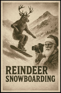 Reindeer Snowboarding Extravaganza Poster