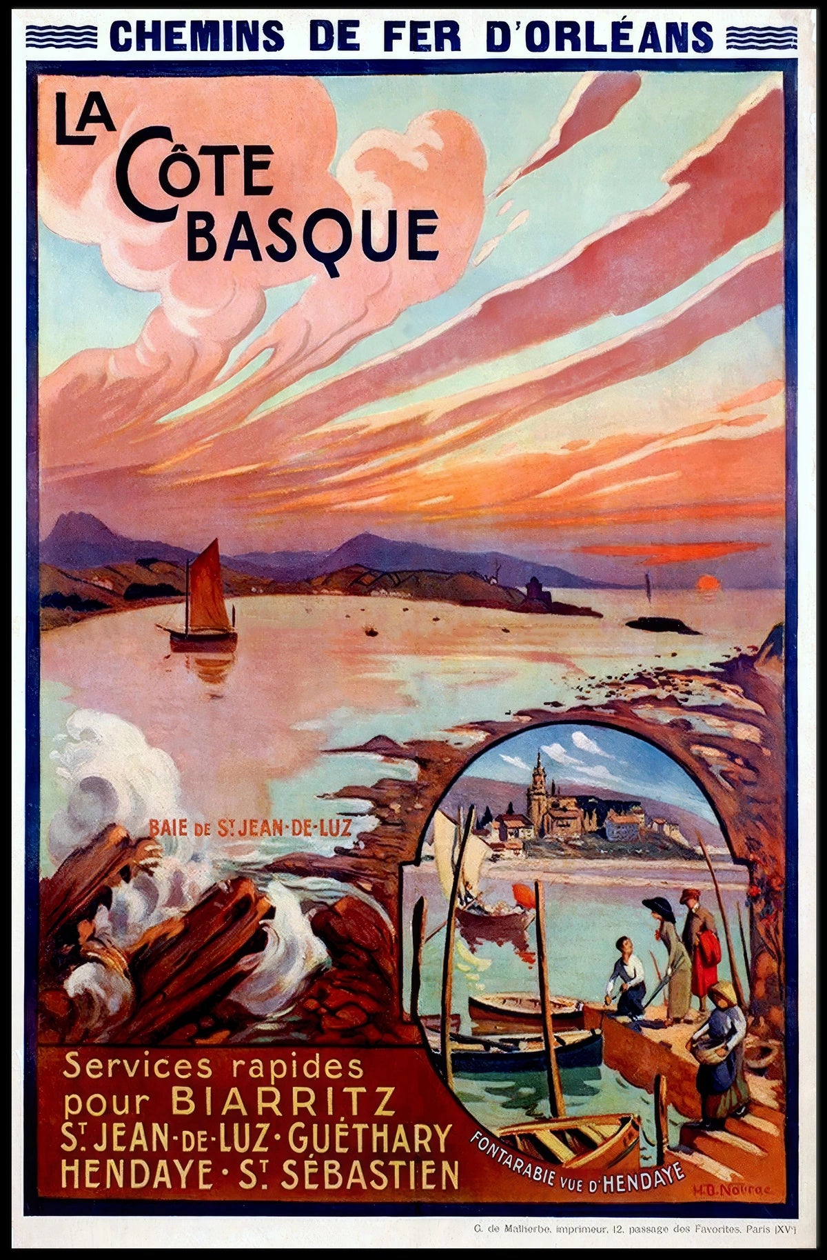 La Côte Basque Travel Poster