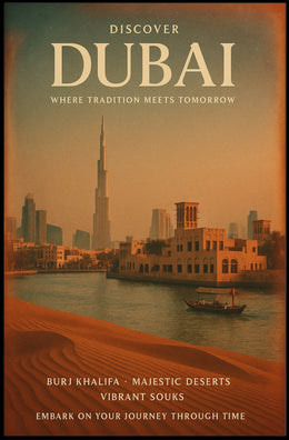 Dubai Poster Discover Tradition Meets Tomorrow Travel Decor